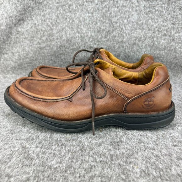 ✅Mens 9/9.5 Timberland Brown Leather Oxford Shoes Moc-Toe Comfort System✅Peeling - Picture 10 of 14